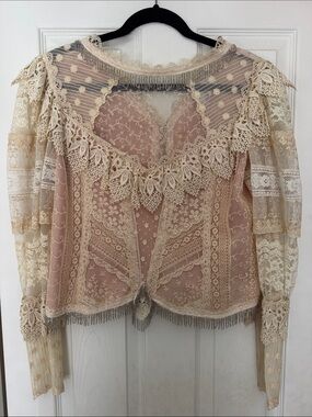 Vintage Lorrie Kabala Lace Blouse Victorian Artwear